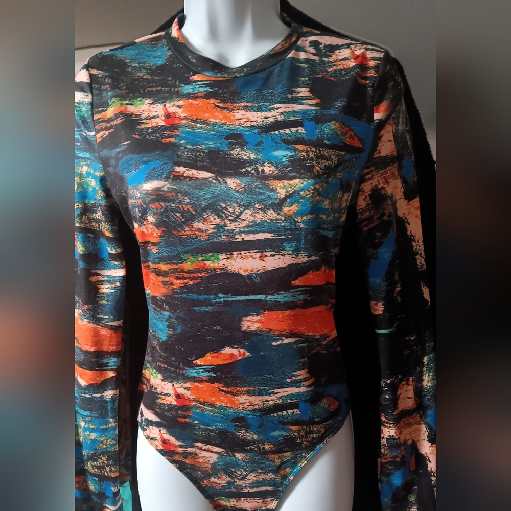 NWOT SHEINSXY Paint stroke bodysuit